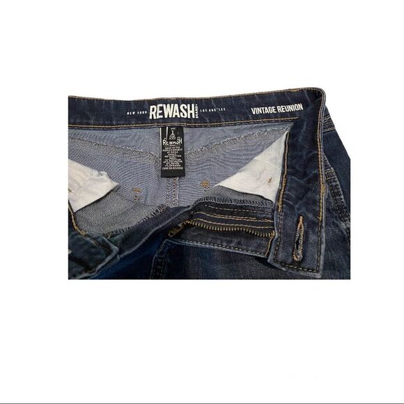 New York Rewash Brand Vintage Reunion Denim Distressed Skirt - Picture 2 of 2